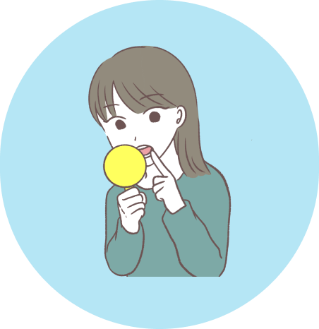 歯を気にしている女性イラスト