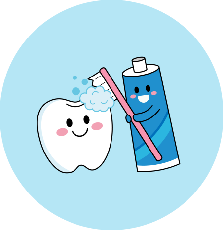 歯と歯ブラシのイラスト