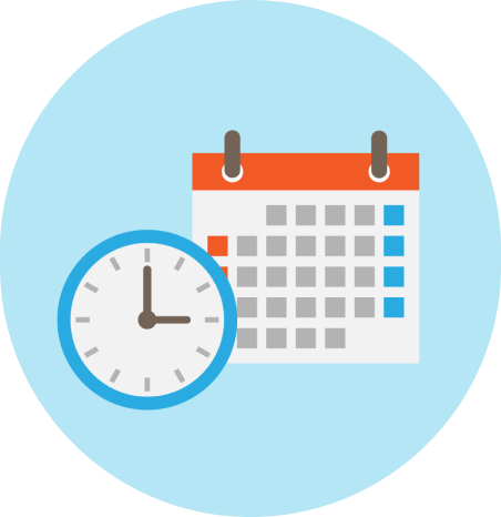 時計とカレンダーのイラスト