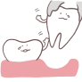 抜かれる歯のイラスト