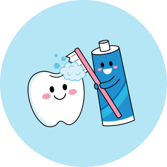 歯と歯ブラシのイラスト